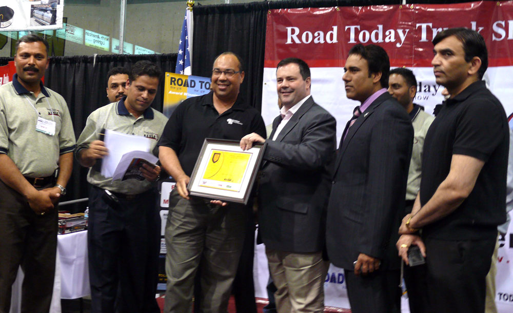 Bruce is awarded the Road Today Trucking Ambassador of the Year