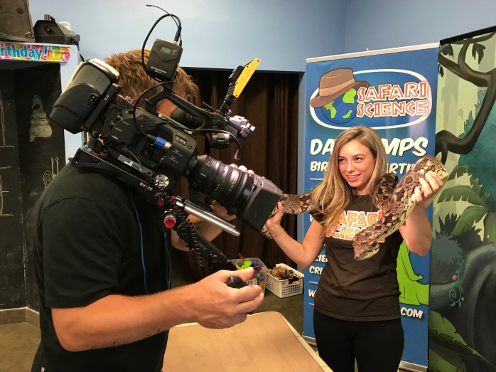 Filming at safari science