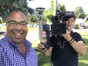 Bruce filming Special Olympics