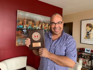 Bruce with plaque from ATS